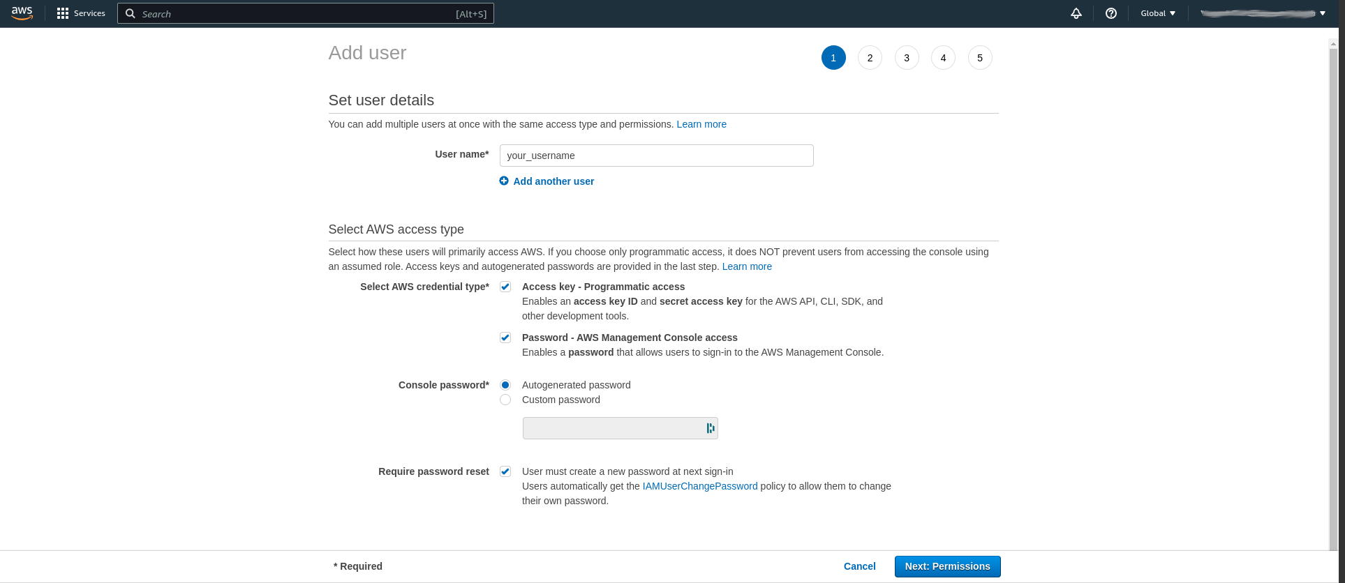 AWS IAM User Registration