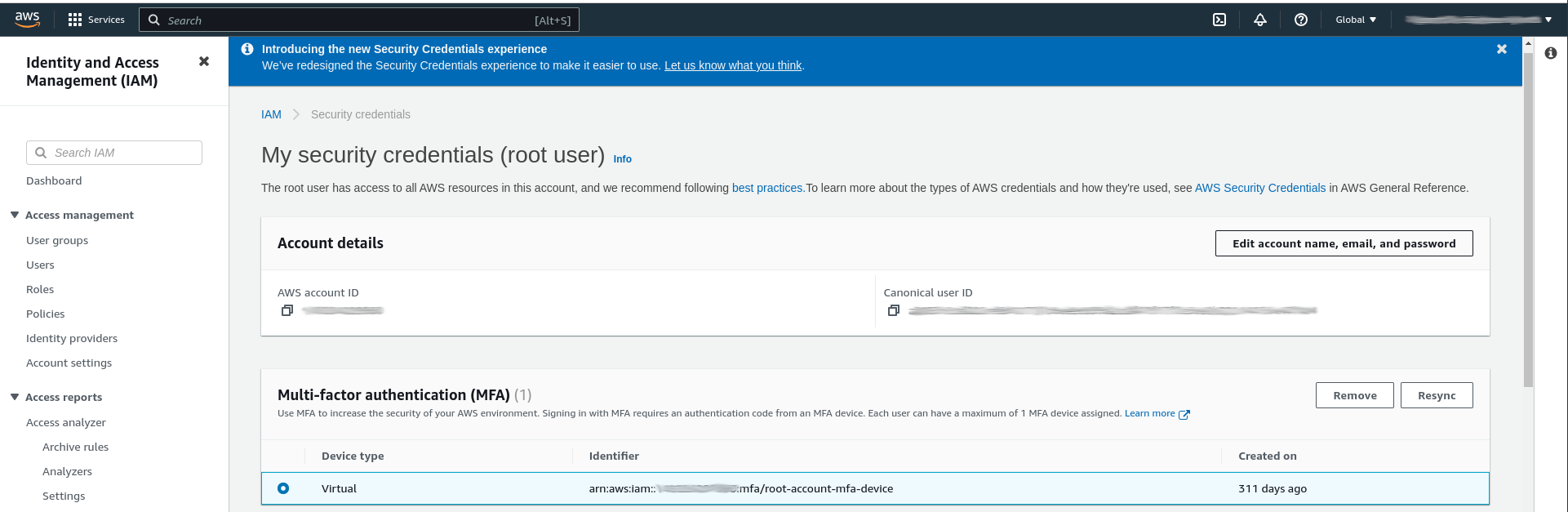 AWS Security Credentials